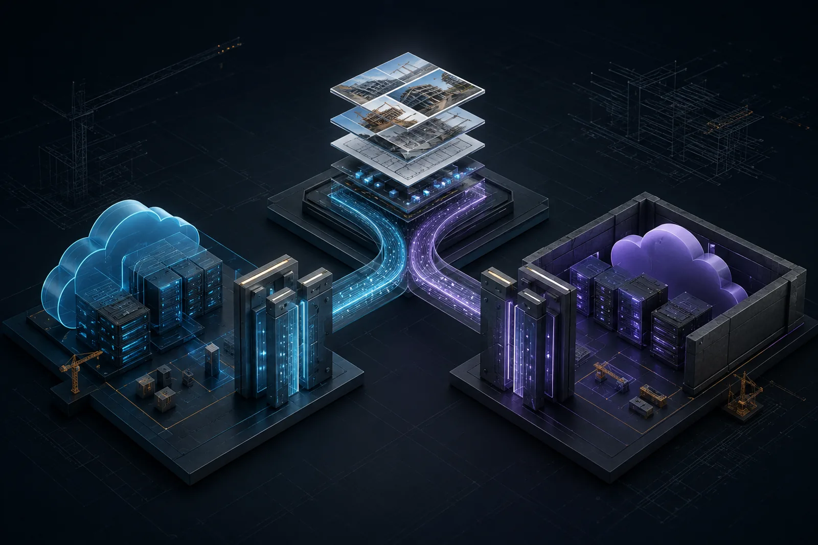 Project data split between a managed cloud and customer-controlled infrastructure